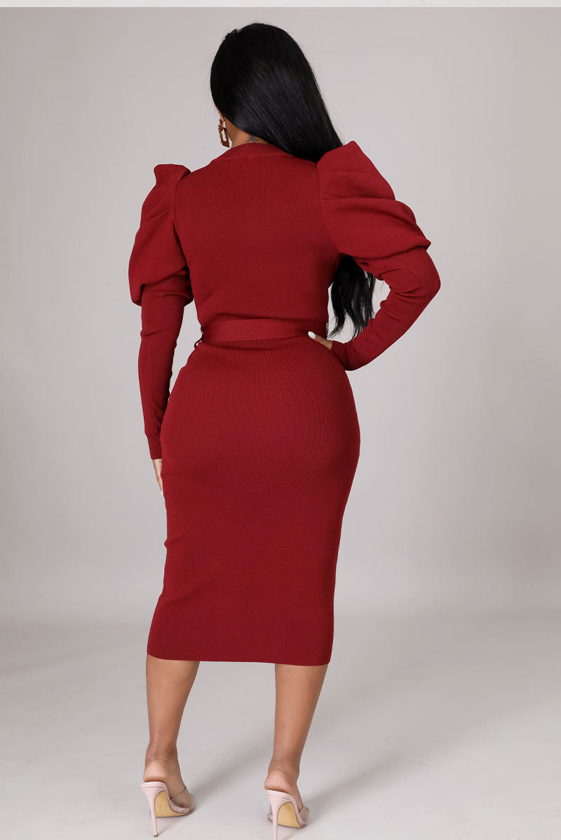 Women Long Sleeves Fall Dresses-Dresses-Rose Red-S-Free Shipping Leatheretro
