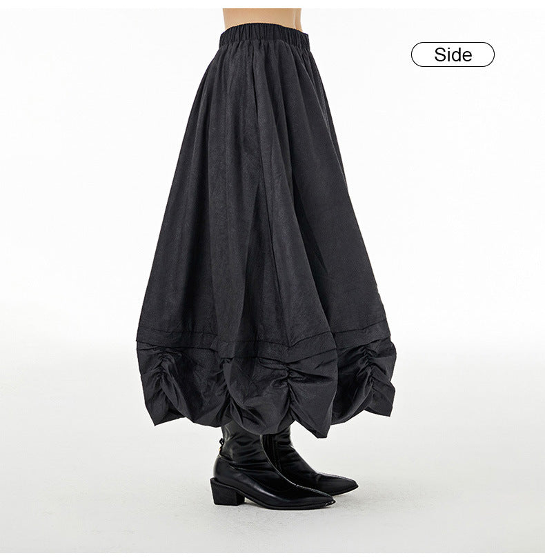 Designed Pleated Plus Sizes Skirts for Women-Skirts-Black-One Size-Free Shipping Leatheretro