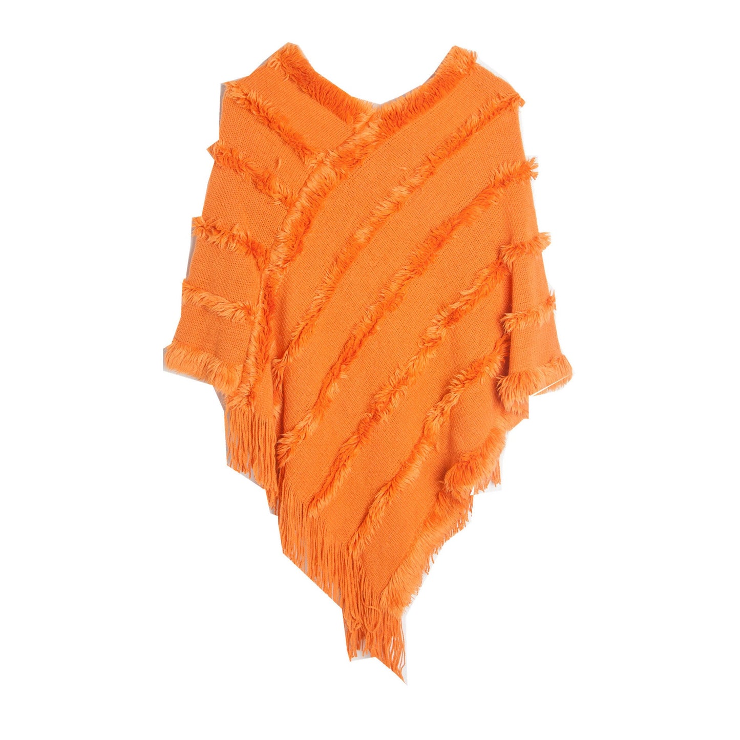 Fashion Knitting Women Capes-Shawls-Orange-80-100cm-Free Shipping Leatheretro