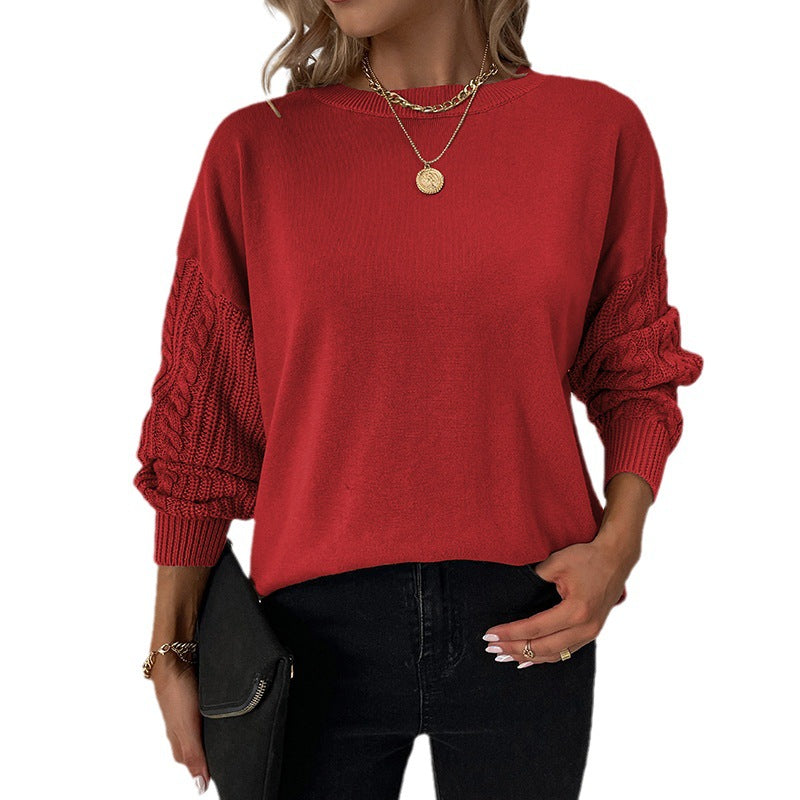 Fashion Round Neck Twist Knitted Pullover Sweaters-Shirts & Tops-Black-S-Free Shipping Leatheretro