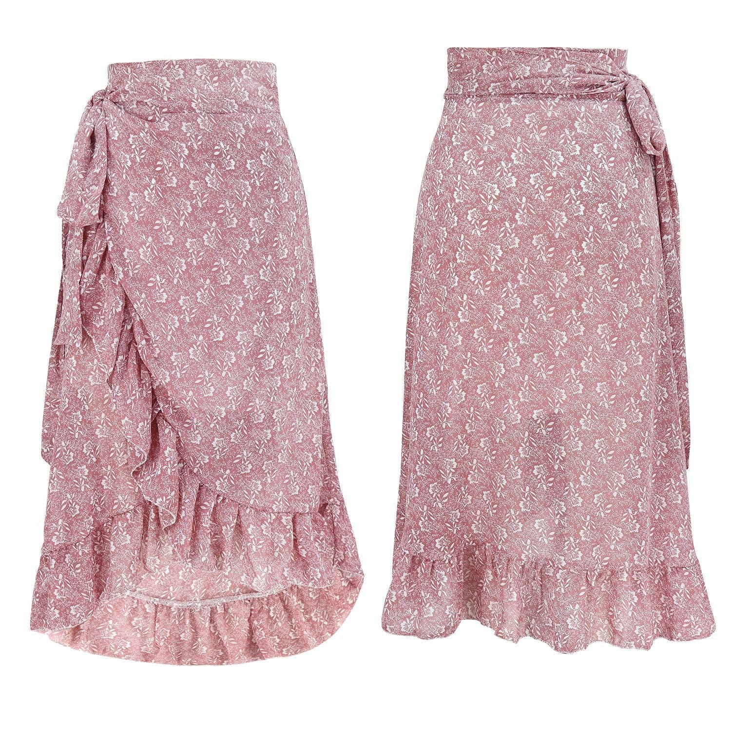 Sexy Summer Irregular Chiffon Skrts-Skirts-Pink-S-Free Shipping Leatheretro