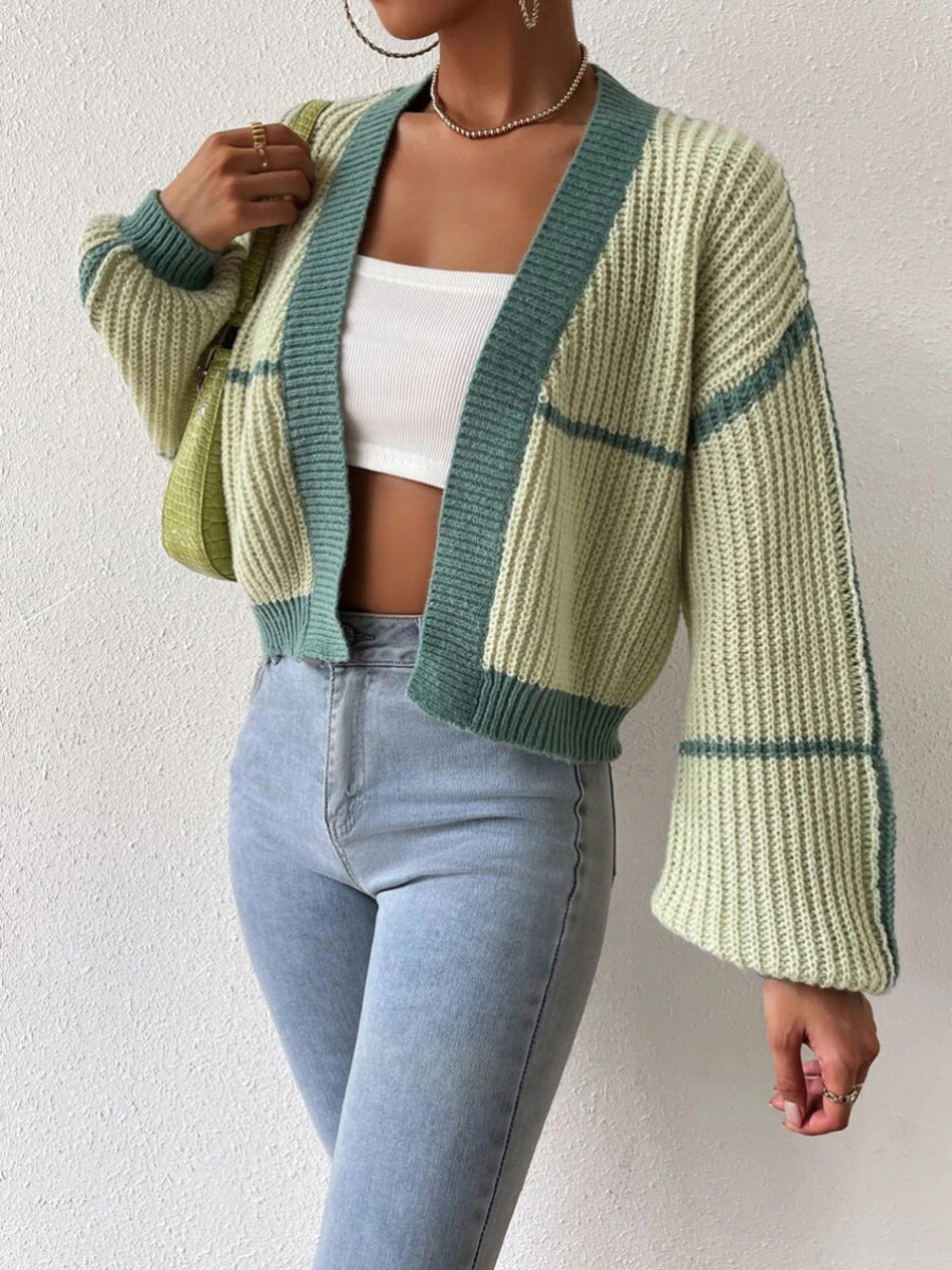 Fashion Knitted Cardigan Sweaters for Women-Shirts & Tops-Green-S-Free Shipping Leatheretro