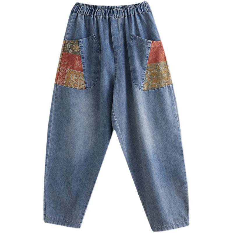 Casual Summer Women Harem Jeans-Pants-Light Blue-L-Free Shipping Leatheretro