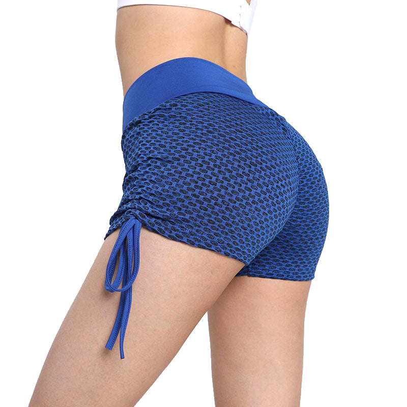 Sexy Drawstring High Waist Sports Shorts for Women-Activewear-Gray-S-Free Shipping Leatheretro