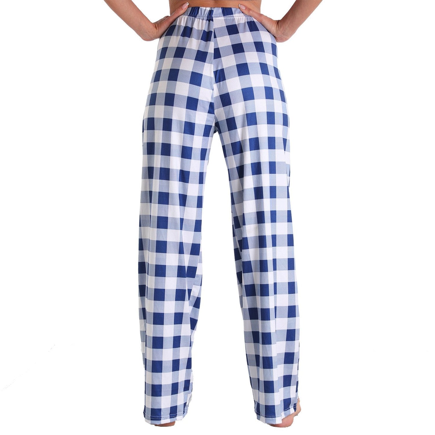 Causal Plaid Women Pajamas Pants Elastic Cord-Pajamas-3011-S-Free Shipping Leatheretro