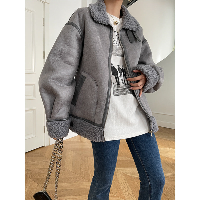 Vintage Stand Collar Short Winter Jacket Coats for Women-Coats & Jackets-Gray-S-Free Shipping Leatheretro