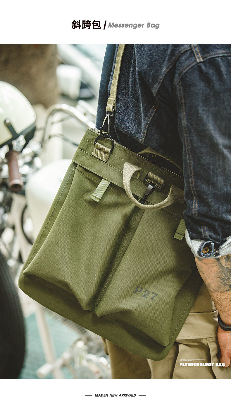 Designed Vintage Canvas Laptop Flyers Helmet Bag for Men-Handbags-Army Green-Free Shipping Leatheretro