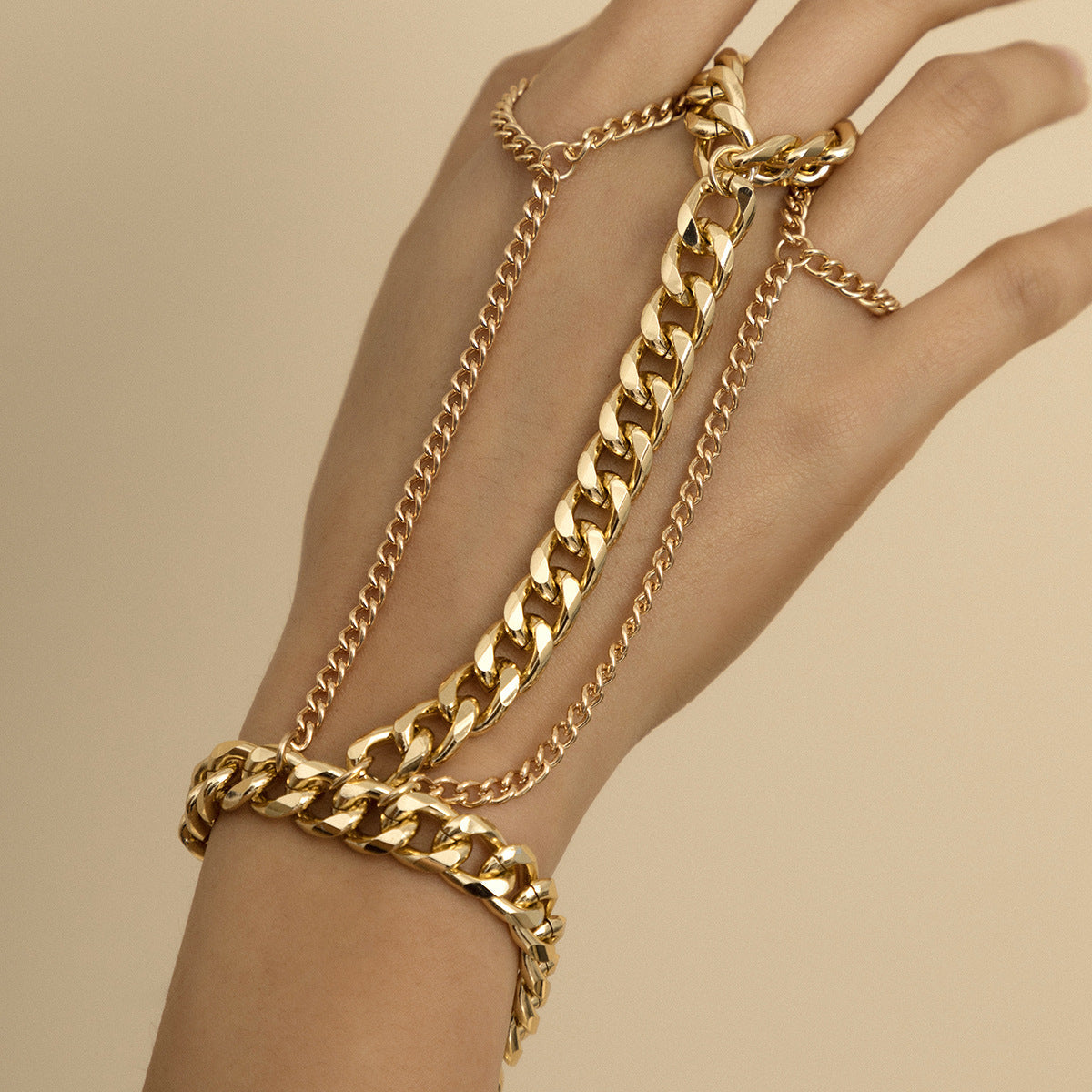 Hip Hop Fashion Metal Finger Bracelets for Women-Bracelets-A-Free Shipping Leatheretro