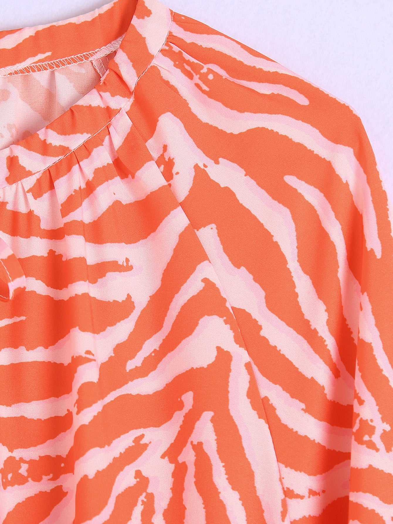 Women Orange Animal Striped Print Summer Dresses-Dresses-The same as picture-XS-Free Shipping Leatheretro