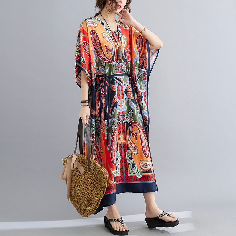 Casual Summer Plus Sizes Long Loose Dresses-Dresses-The same as picture-One Size-Free Shipping Leatheretro