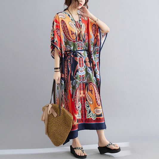 Casual Summer Plus Sizes Long Loose Dresses-Dresses-The same as picture-One Size-Free Shipping Leatheretro