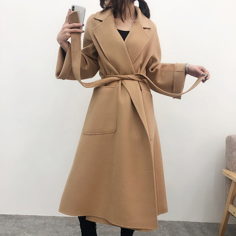 Luxury Woolen Winter Long Overcoat for Women-Outerwear-Brown-S-Free Shipping Leatheretro