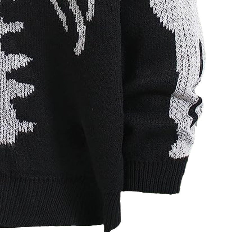 Fashion Halloween Winter Knitted Cardigan Sweaters-Shirts & Tops-Black-S-Free Shipping Leatheretro