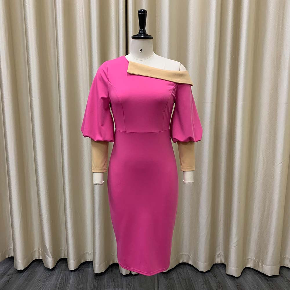 Sexy Office Lady Plus Sizes Dresses-Dresses-Pink-S-Free Shipping Leatheretro