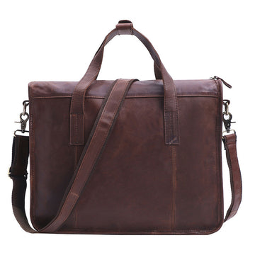 Simple Vintage Leather Business Briefcase J6495-Leateher Briefcase-Coffee-Free Shipping Leatheretro