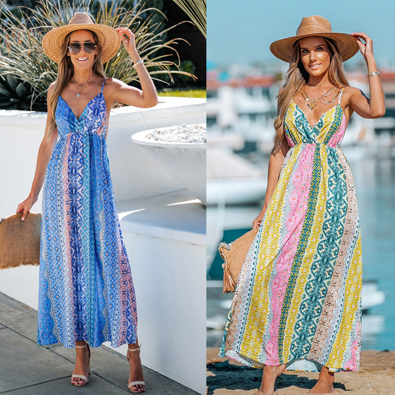 Sexy Summer Backless Long Maxi Dresses for Holiday-Dresses-Yellow-S-Free Shipping Leatheretro