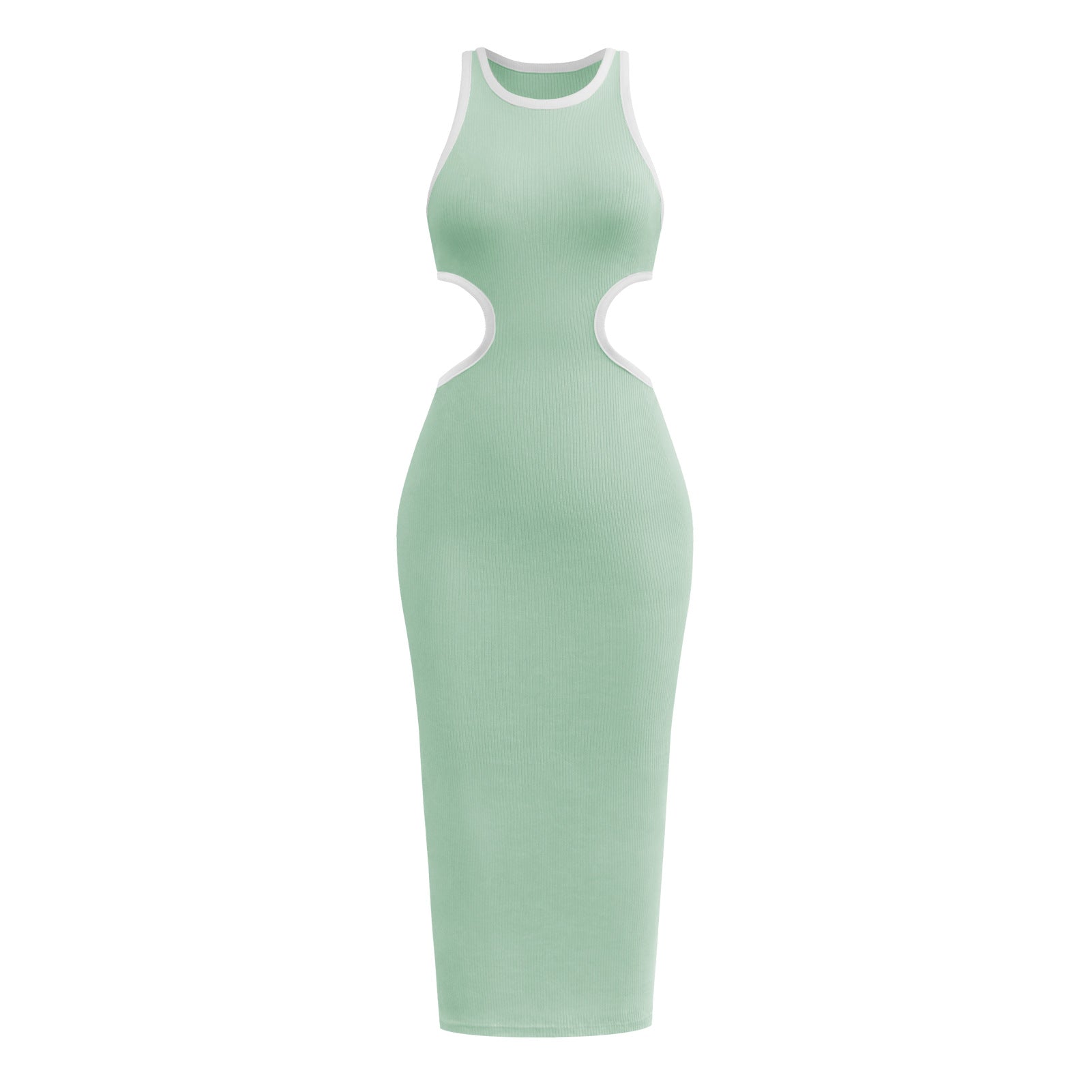 Sexy Backless Knitted Sheath Midi Dresses-Dresses-Green-S-Free Shipping Leatheretro