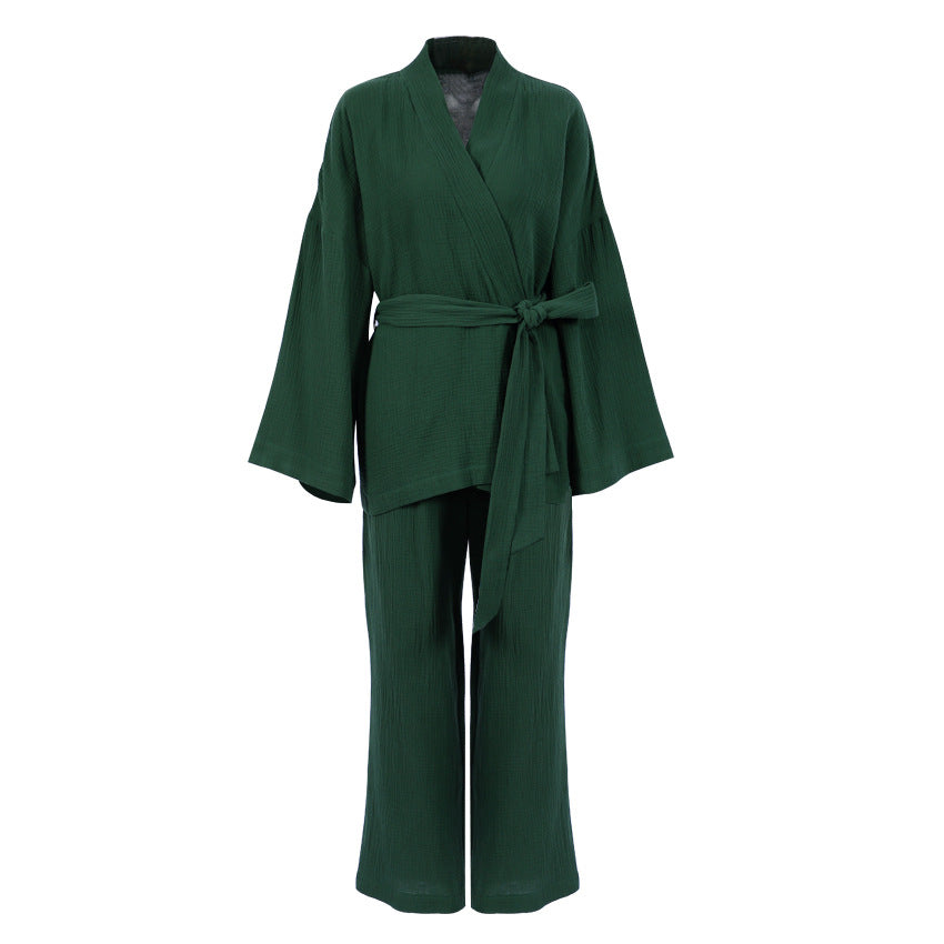 Women Casual Long Sleeves Home Wear Suits-Suits-Green-S-Free Shipping Leatheretro