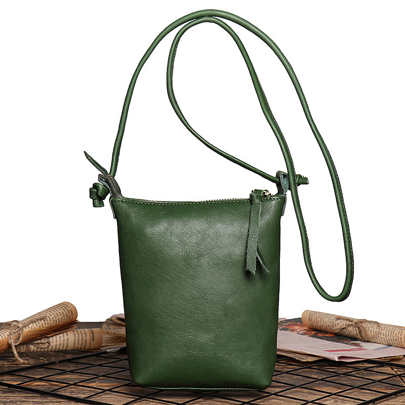 Handmade Leather Phone Handbags 30160-Leather Handbags-Green-Free Shipping Leatheretro