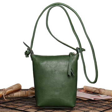 Handmade Leather Phone Handbags 30160-Leather Handbags-Green-Free Shipping Leatheretro