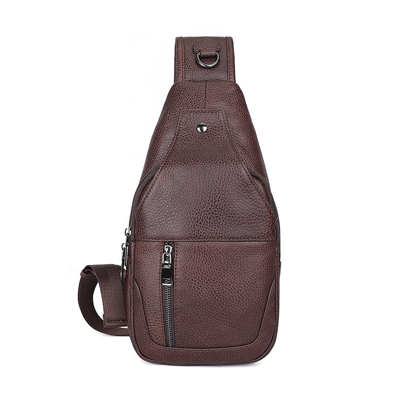 Cowhide Leather Chest Bags for Men 4004-Handbags-Black-Free Shipping Leatheretro