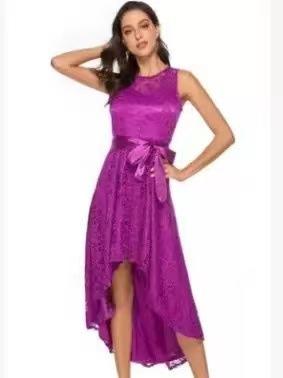 Sexy Sleeveless Plus Size Lace Dresses-Sexy Dresses-Purple-S-Free Shipping Leatheretro