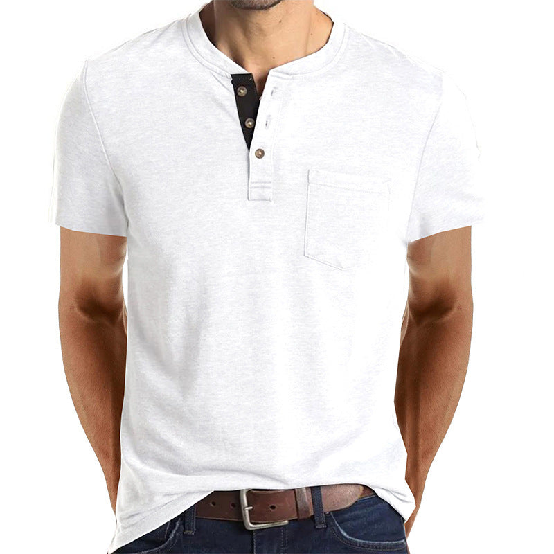 Casual Summer Short Sleeves Men T Shirts-Shirts-White-S-Free Shipping Leatheretro