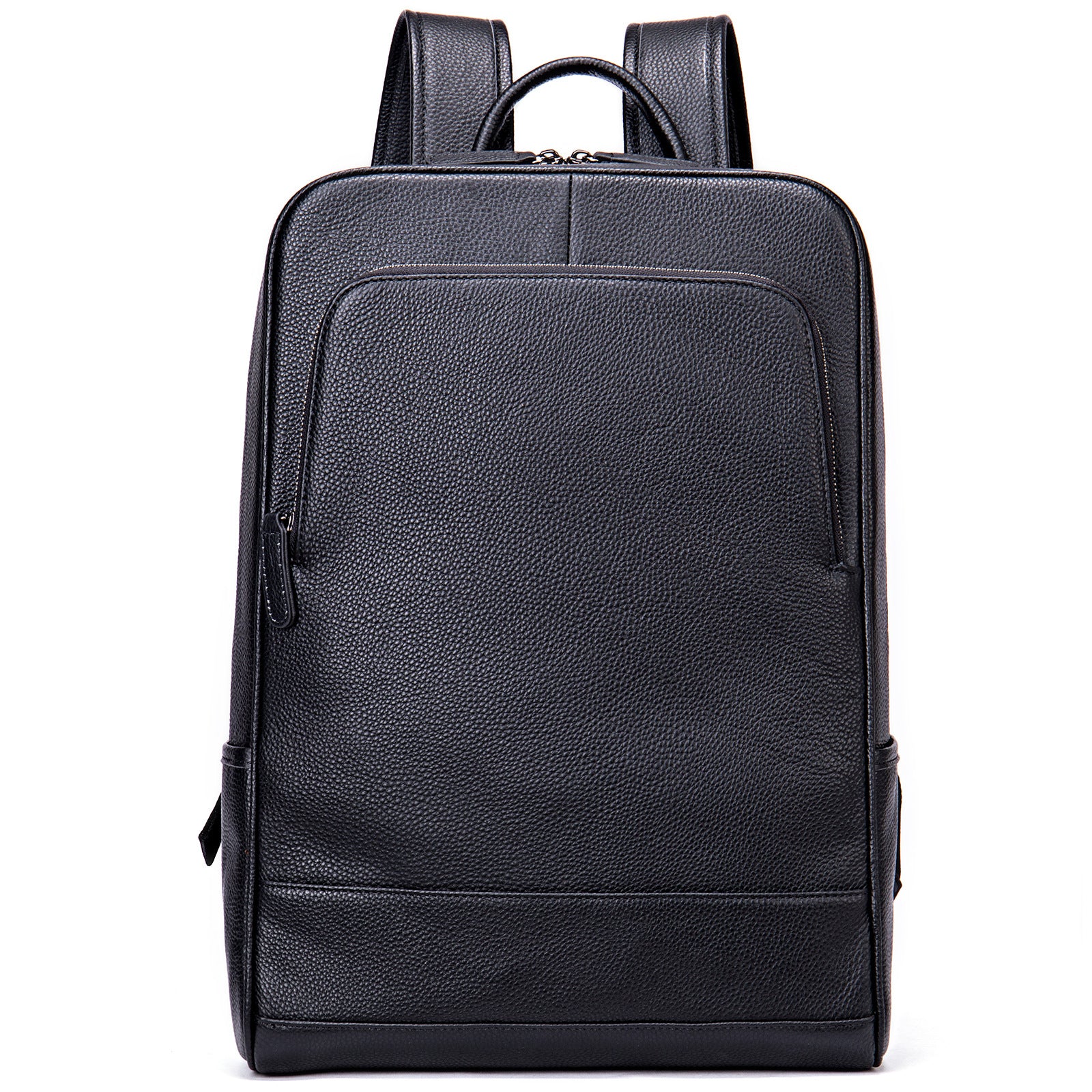 Genuine Cowhide Leather Business Backpack for Men 8110-Leather Backpack-Black-Free Shipping Leatheretro