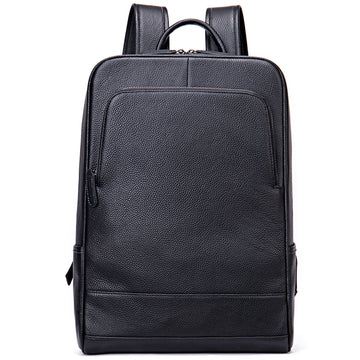 Genuine Cowhide Leather Business Backpack for Men 8110-Leather Backpack-Black-Free Shipping Leatheretro