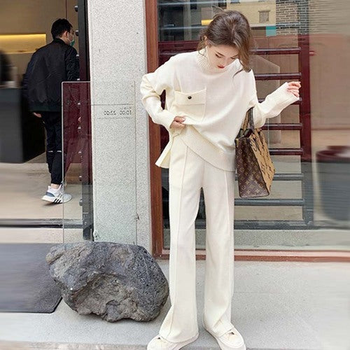 Luxury 3pcs Knitted Women Suits-Suits-Gray-One Size-Free Shipping Leatheretro