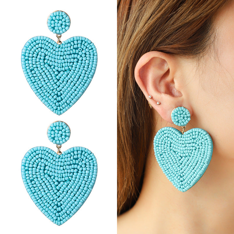 Fashion Beaded Heart Design Earrings-Earrings-DNXE05931-7-Free Shipping Leatheretro