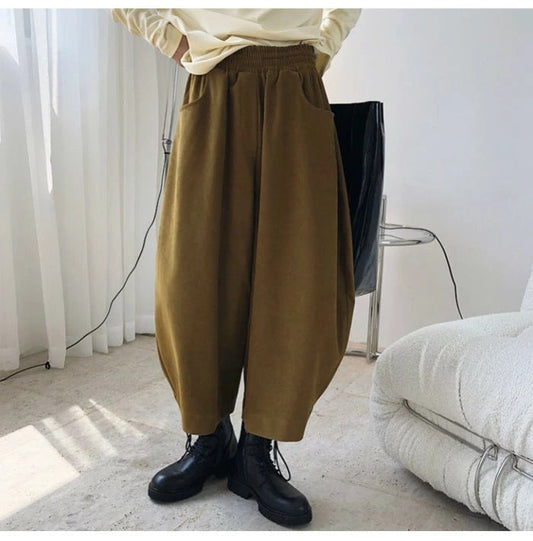 Vintage Plus Sizes Wide Legs Harem Pants-pants-Black-One Size 45-80 kg-Free Shipping Leatheretro