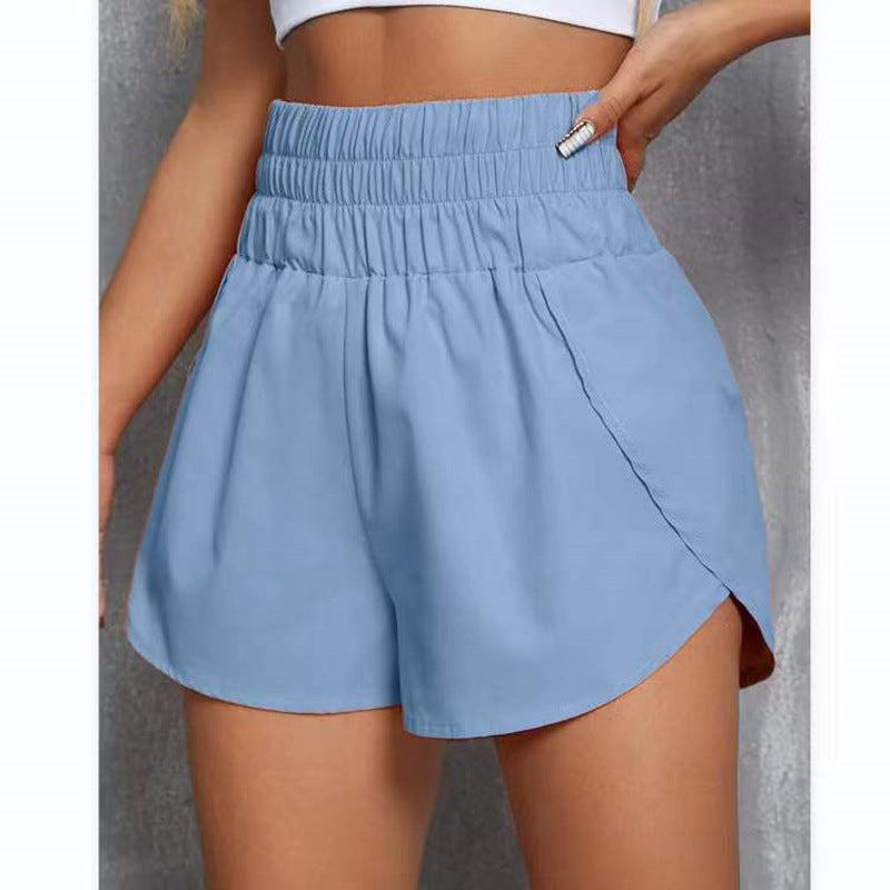 Casual High Waist Summer Shorts for Women-Pants-Blue-S-Free Shipping Leatheretro