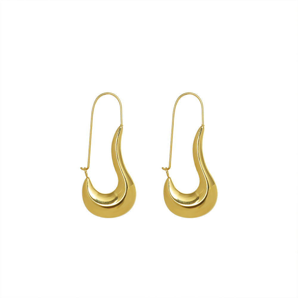Fashion Women Titanium Steel Geometry Earrings for Women-Earrings-Golden-Free Shipping Leatheretro
