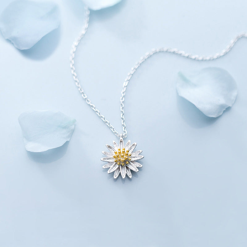 Charming Daisy Design Silver Necklace for Women-Necklaces-The same as picture-Free Shipping Leatheretro