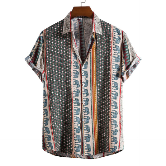 Casual Short Sleeves Men's Shirts-Shirts & Tops-A-S-Free Shipping Leatheretro