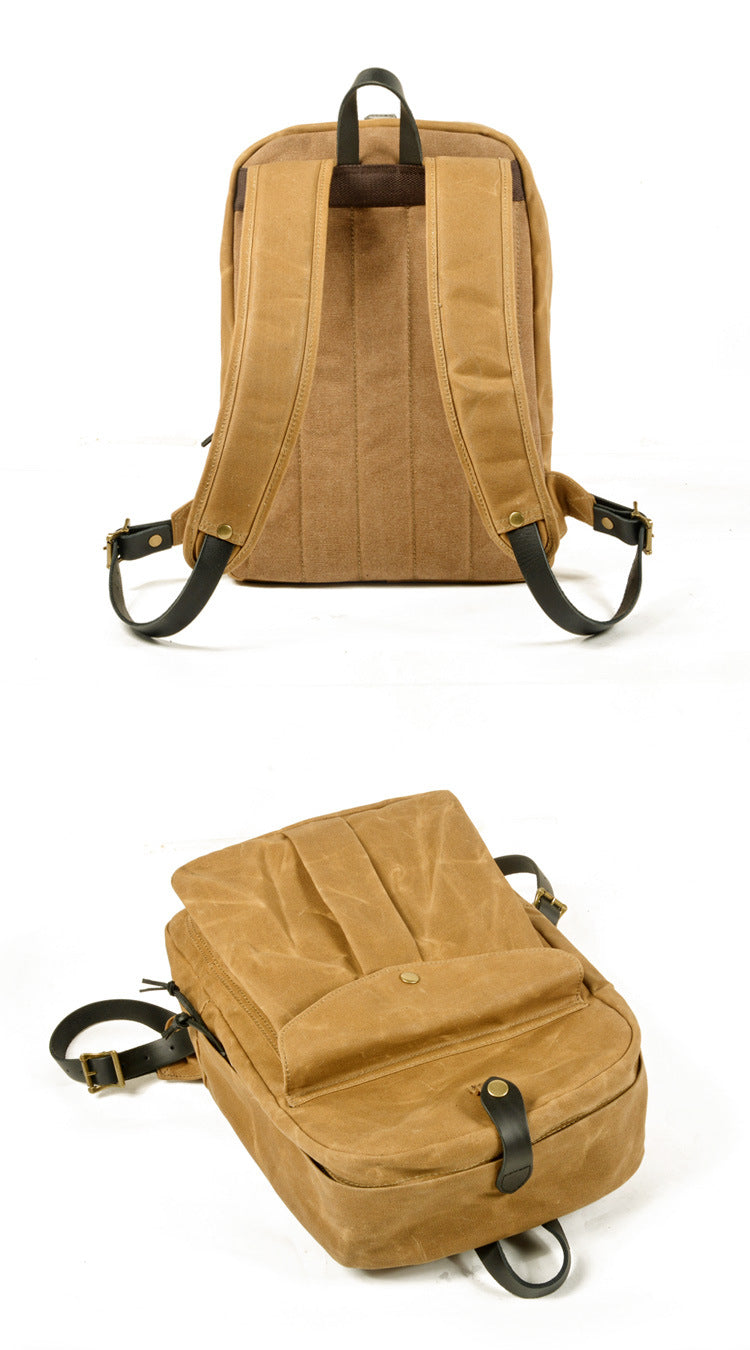 Vintage Water-resistant Canvas Hiking Backpack-Canvas Backpack-Black-Free Shipping Leatheretro