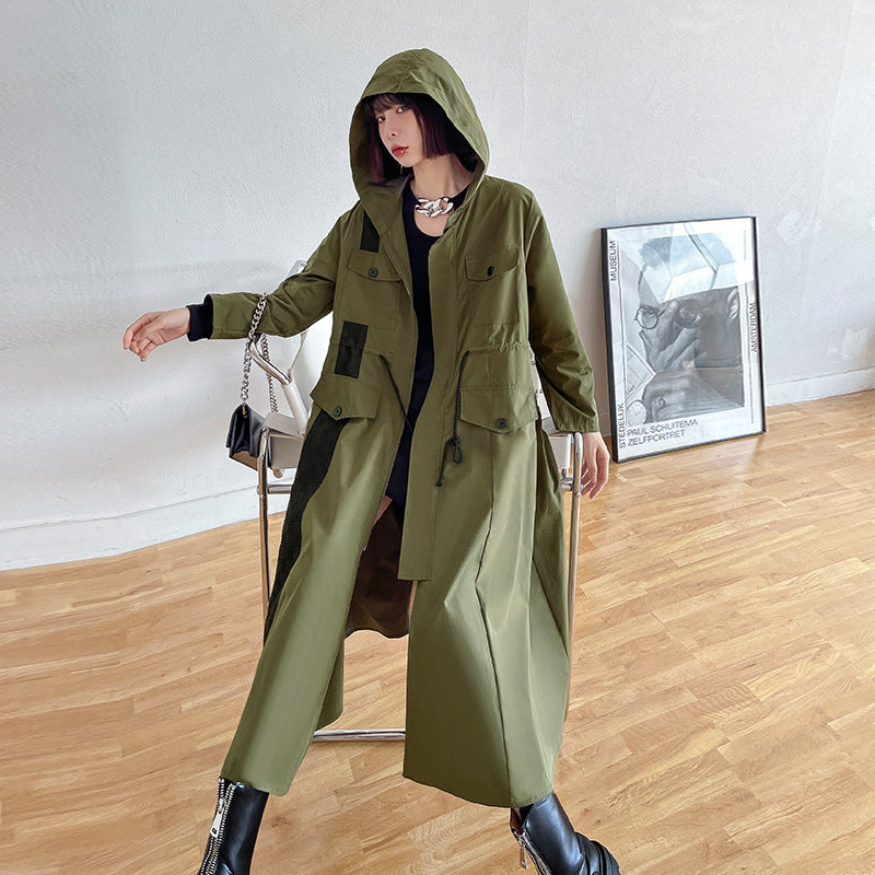 Cool Women Long Sleeves Jacket Overcoats-Outerwear-Army Green-One Size-Free Shipping Leatheretro
