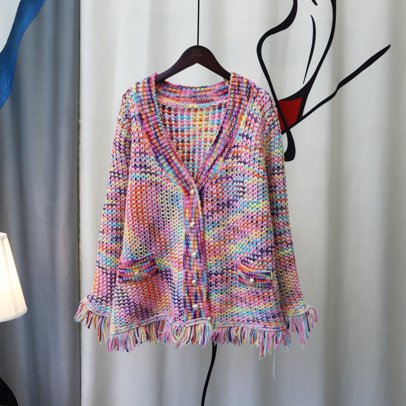 Designed Colorful Knitting Cardigan Sweaters-Shirts & Tops-The same as picture-One Size-Free Shipping Leatheretro