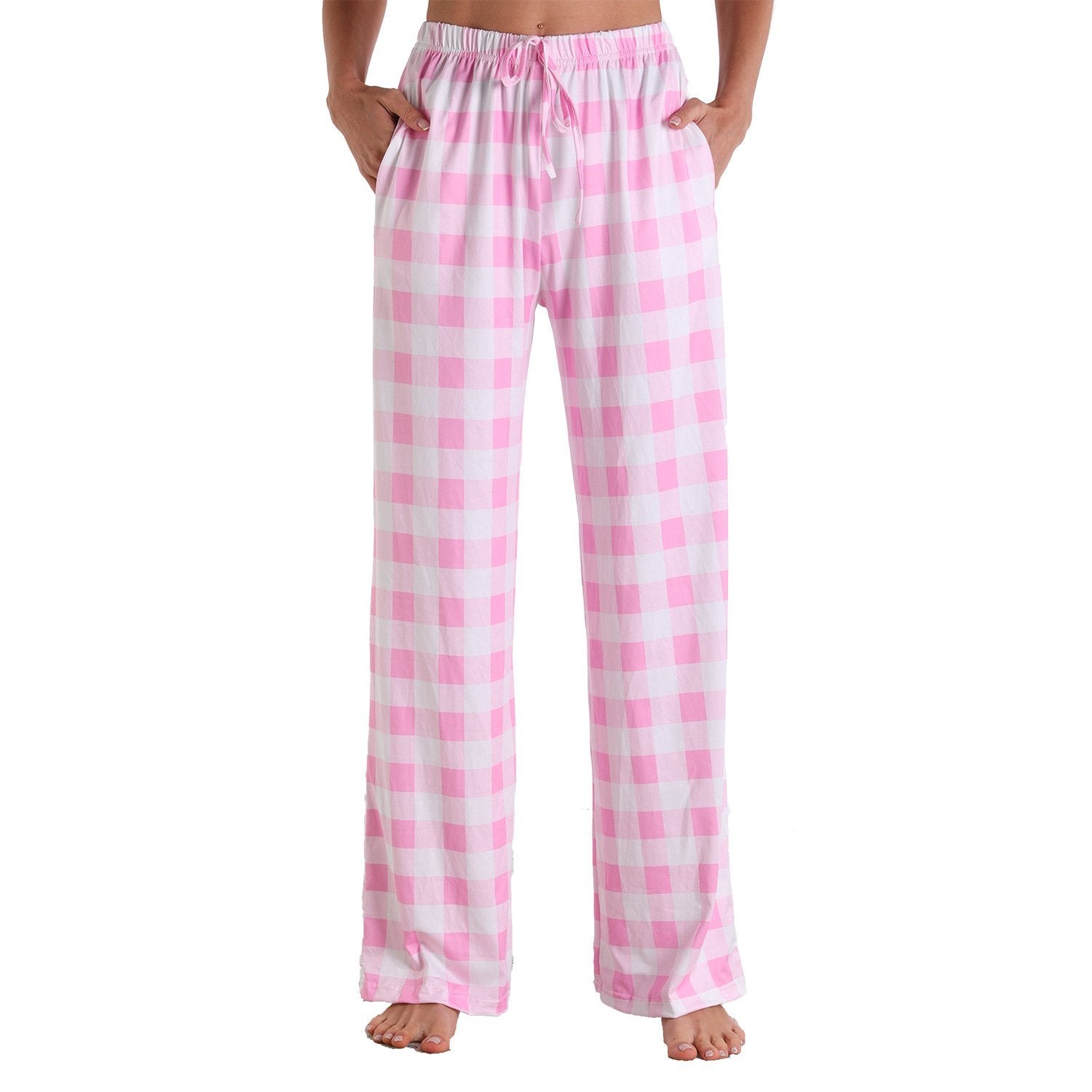 Causal Plaid Women Pajamas Pants Elastic Cord-Pajamas-3011-S-Free Shipping Leatheretro