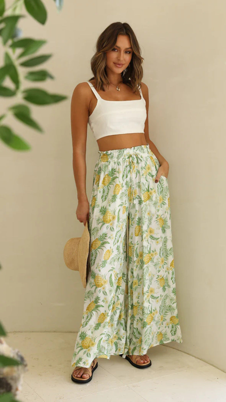 Casual Summer Wide Legs Long Pants for Women-Pants-Pineapple-S-Free Shipping Leatheretro