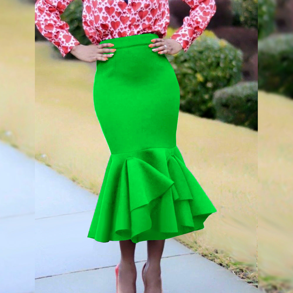 Sexy High Waist Mermaid Skirts for Women-Skirts-Green-S-Free Shipping Leatheretro