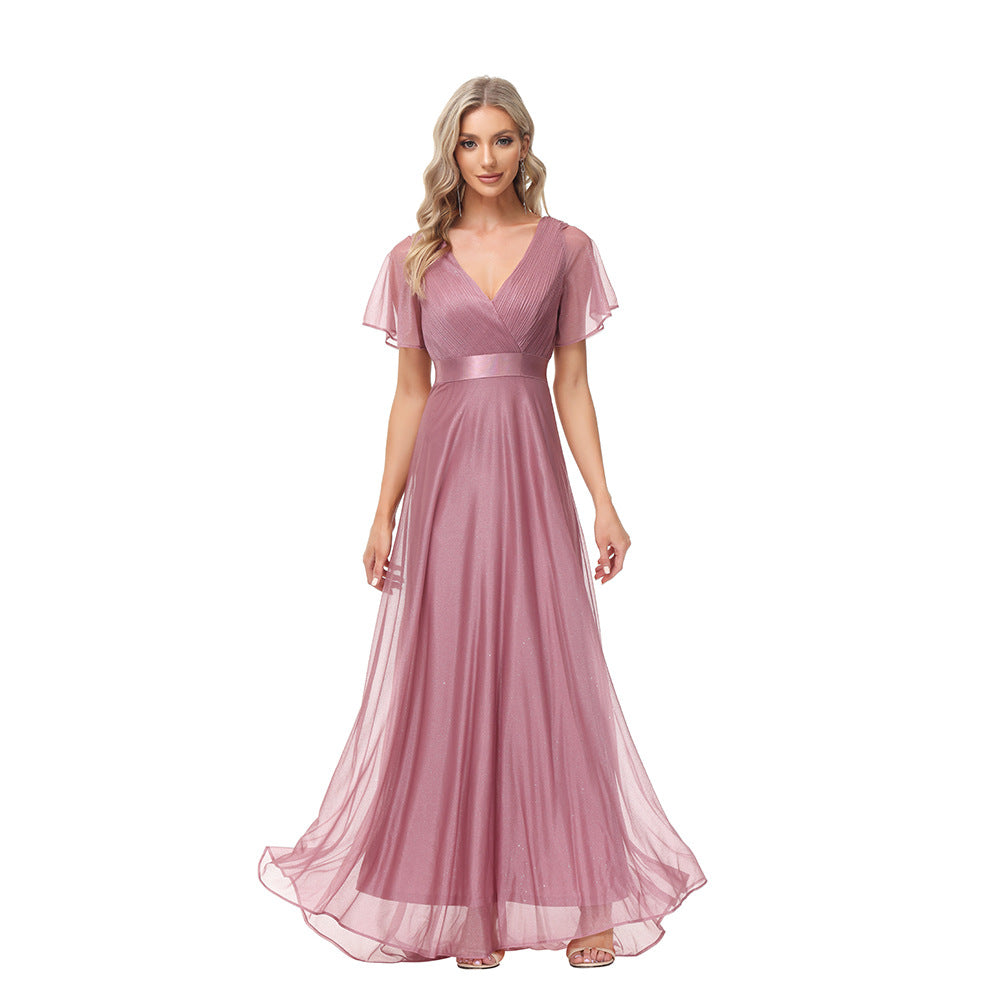 Elegant Chiffon Plus Sizes Bridesmaid Dresses-Dresses-Light Lotus Pink-S-Free Shipping Leatheretro