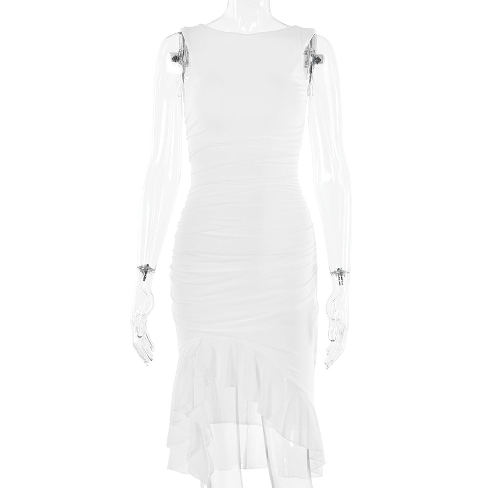 Sexy One Shoulder Summer Sleeves Sheath Dresses-Dresses-White-XS-Free Shipping Leatheretro