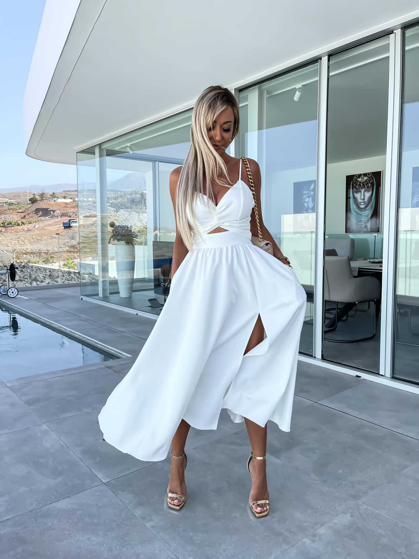 Elegant Midriff Baring Summer Dresses-Dresses-White-S-Free Shipping Leatheretro