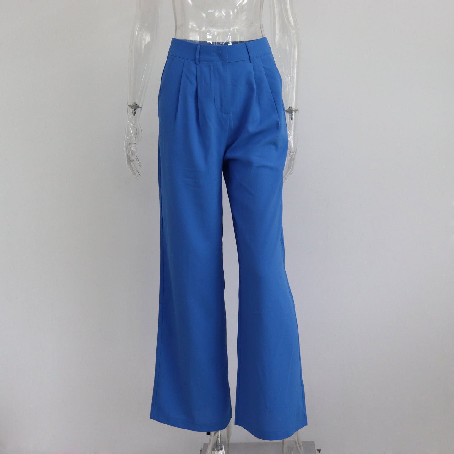 Casual High Waist Women Wide Legs Pants-Pants-Blue-S-Free Shipping Leatheretro