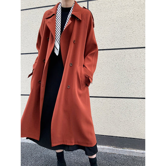 Fashion Loose Long Trench Coats for Women-Coats & Jackets-Black-S-Free Shipping Leatheretro