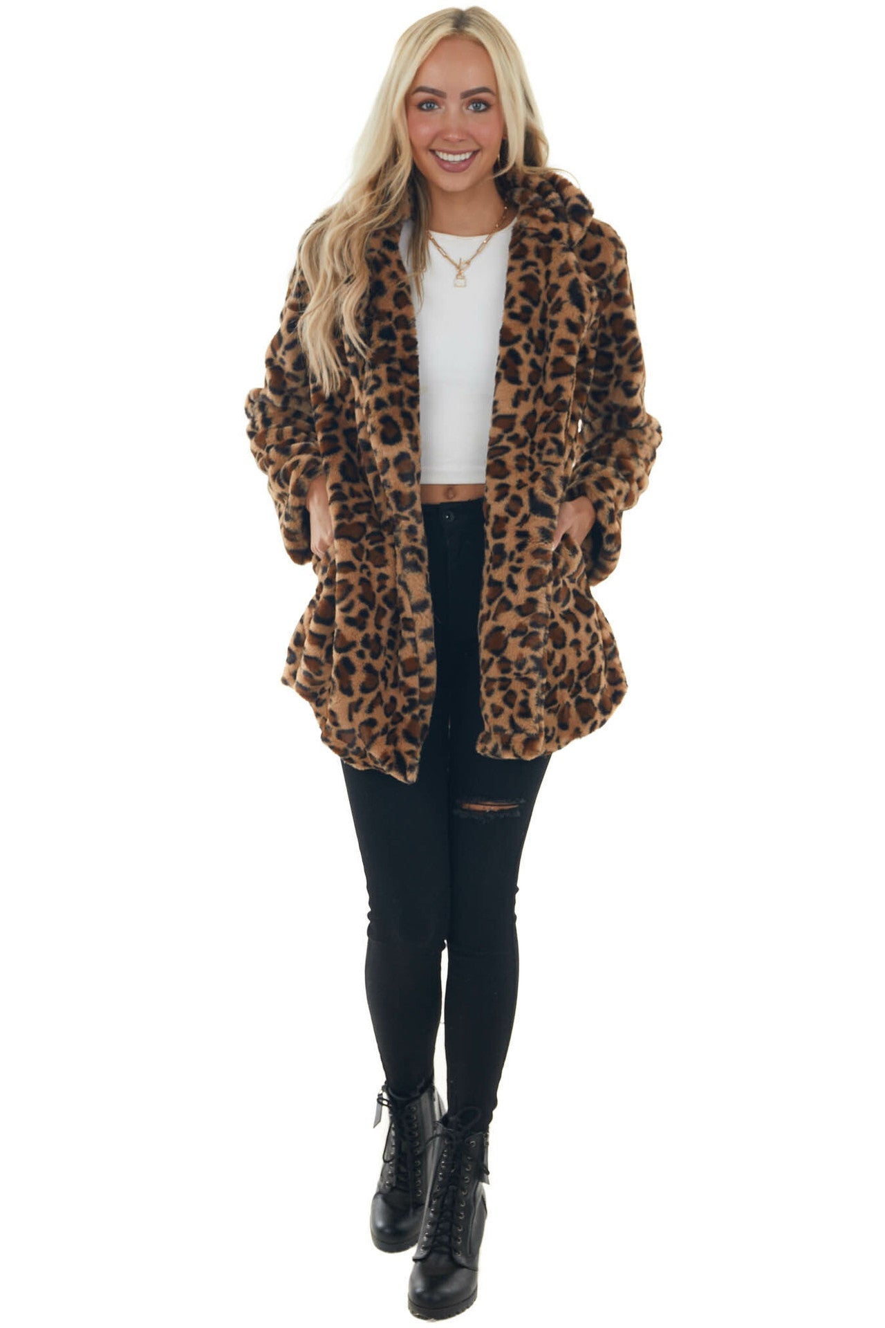 Fashion Leopard Faux Fur Women Overcoat-Outerwear-Leopard-S-Free Shipping Leatheretro