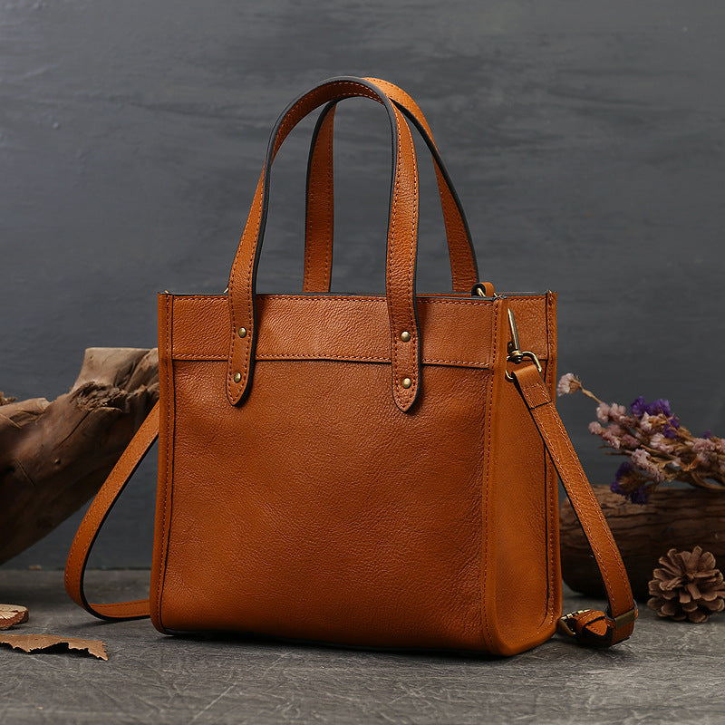 Vintage Leather Simple Design Crossbody Handbag for Women 9189-Handbags, Wallets & Cases-Brown-Free Shipping Leatheretro