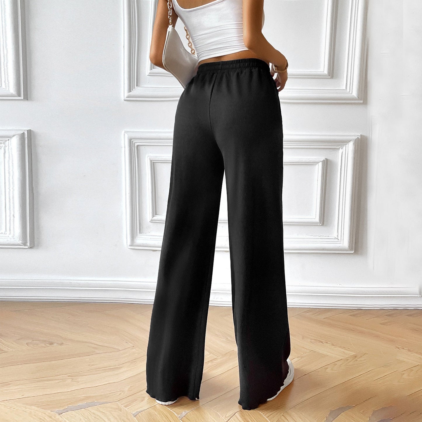Casual Summer Wide Legs Pants-Pants-White-S-Free Shipping Leatheretro